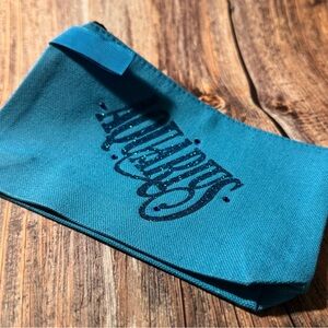 NEW Aquarius Blue 7”x5” Cosmetic Bag with Custom Vinyl and. Charm Item #PHK3451